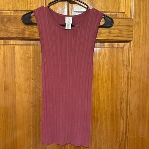 Joie Sleeveless Ribbed Top in Burgundy
